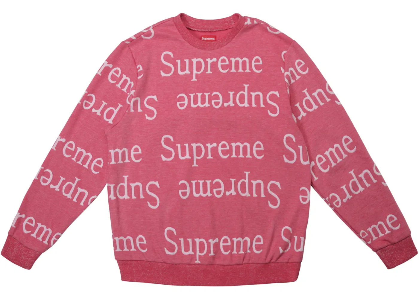 Мужской свитшот с жаккардовым логотипом Supreme Crewneck, Dark Pink