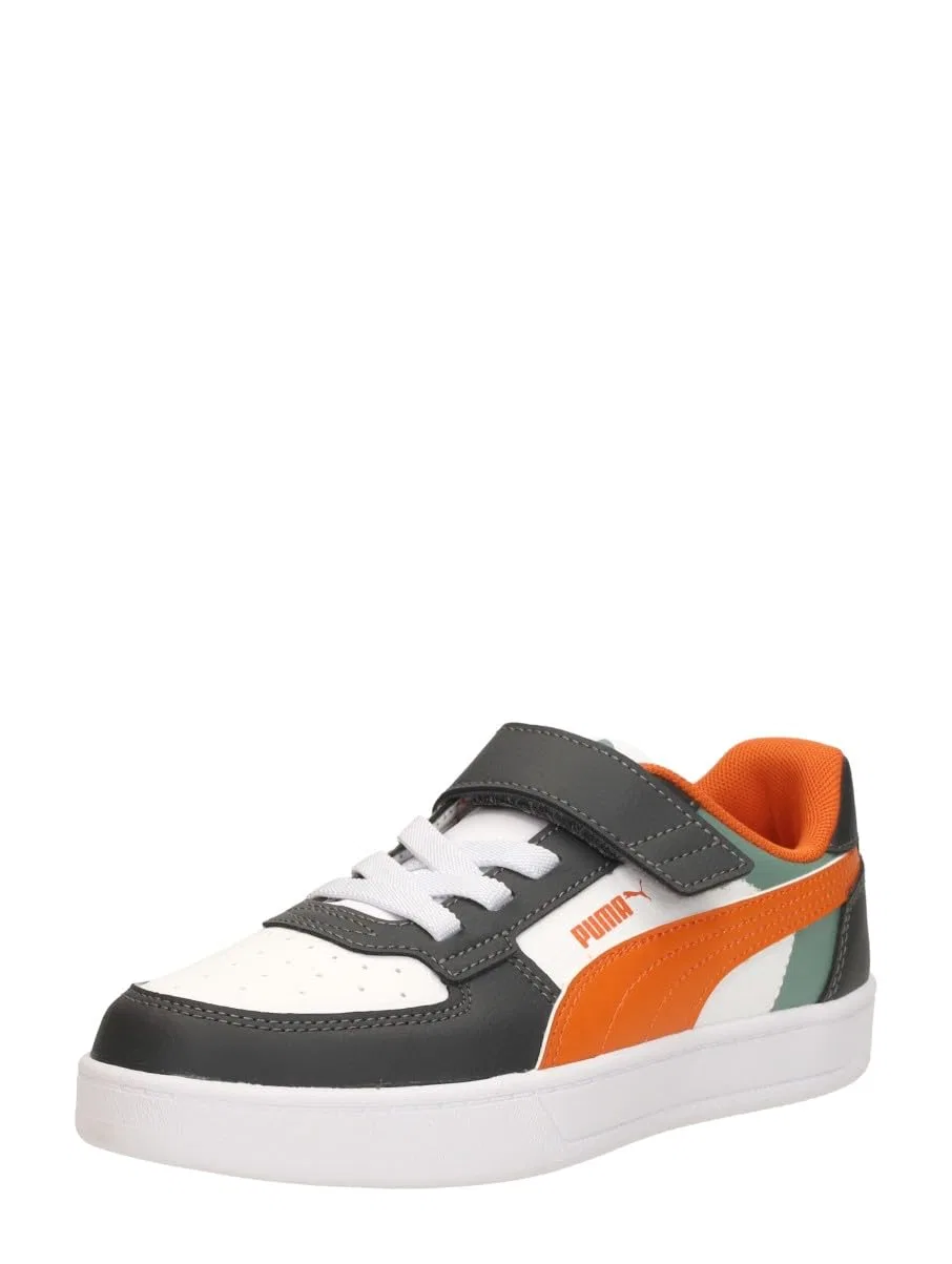 Детские кроссовки для мальчиков с синтетическим верхом PUMA Caven 2.0 Block Ac+ Ps, Green Moon Maple Syrup PUMA White — фото 4