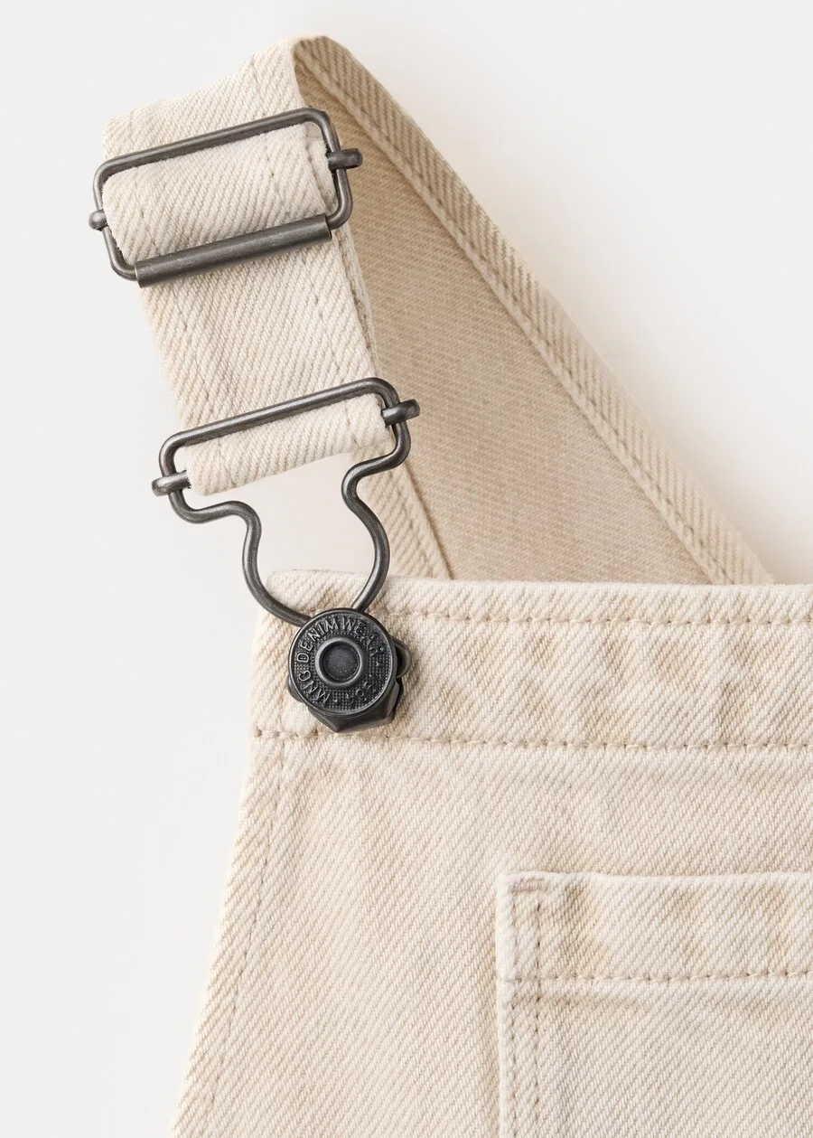 Детский комбинезон MANGO KIDS Regular Overalls 'RANDALL' цвета экрю — фото 3