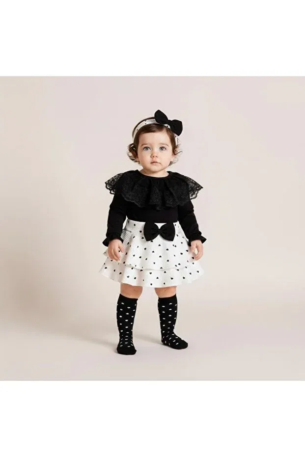 Детский комплект для девочек с принтом Helena Girl Gültekin Bebe, Black — фото 2
