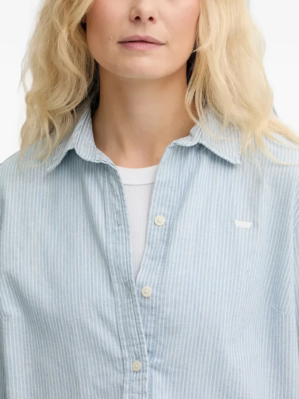 Классическая полосатая рубашка на пуговицах Levi's, синий — фото 4