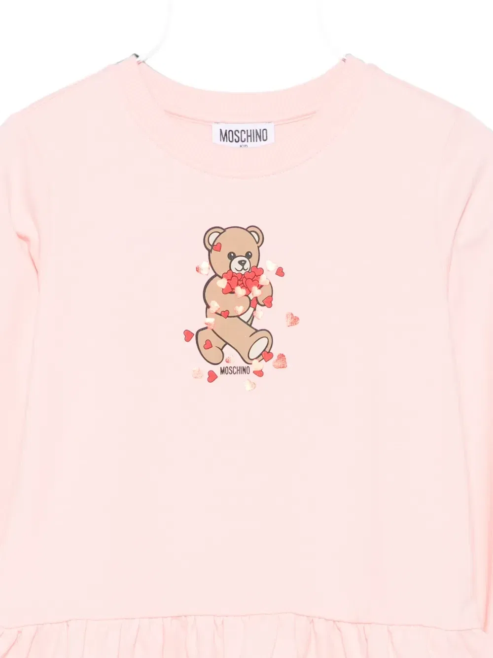 Платье с оборками и Медвежонком Тедди Moschino Kids, розовый — фото 3