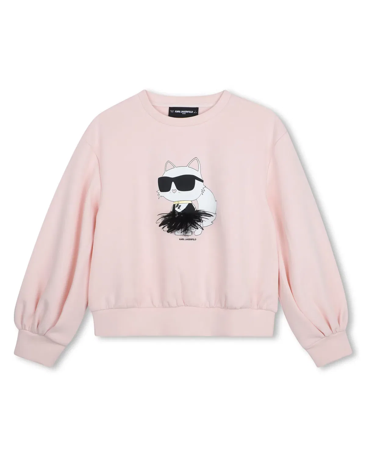 Детское худи для девочек с принтом Karl Lagerfeld Kids, Multicolor
