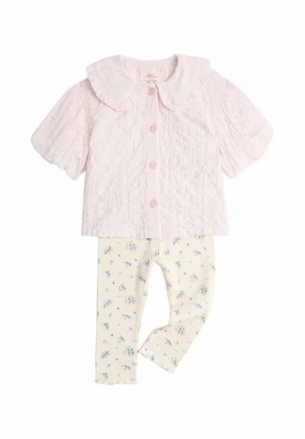 Комплект из топа и брюк с цветочным принтом Floral outfit Marks & Spencer, Pink Mix, розовый