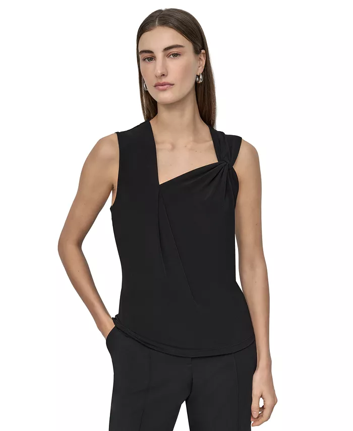 

Асимметричный топ без рукавов Petite DKNY, черный