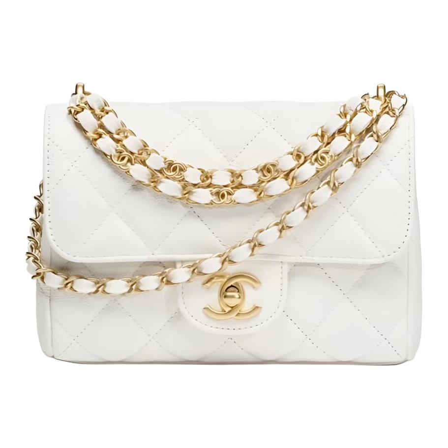 

Chanel Мини-сумка через плечо из телячьей кожи, женская, белая