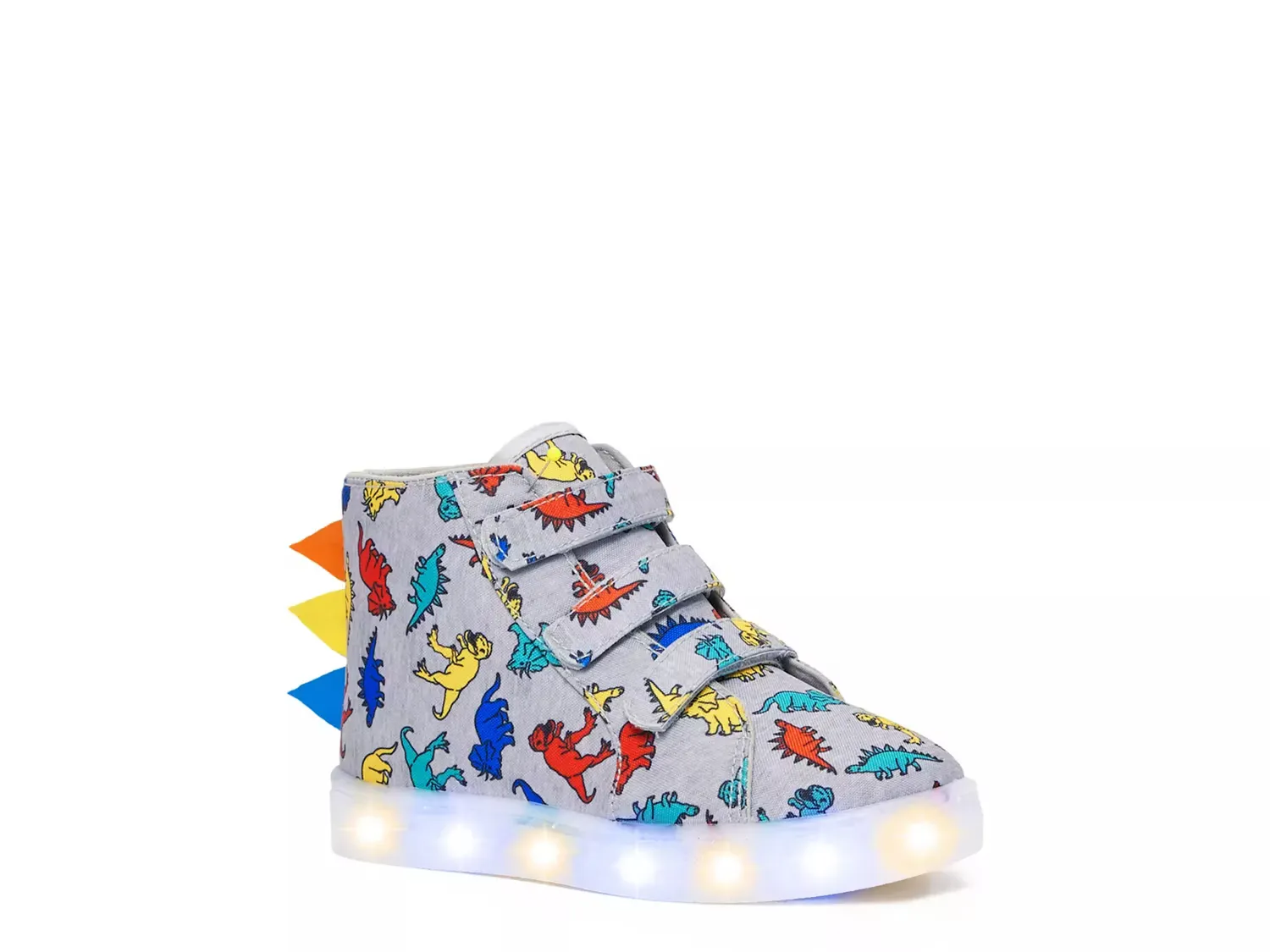 

Детские светящиеся кроссовки - Dino Light-Up High-Top Fabkids, Grey