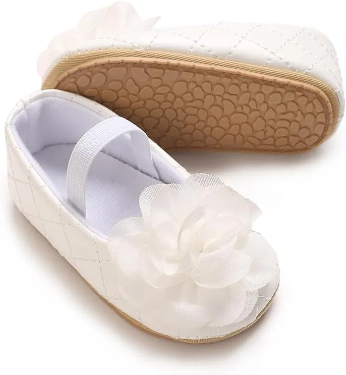 Детские туфли Мэри Джейн для девочек Princess Floral Purepips, White — фото 3