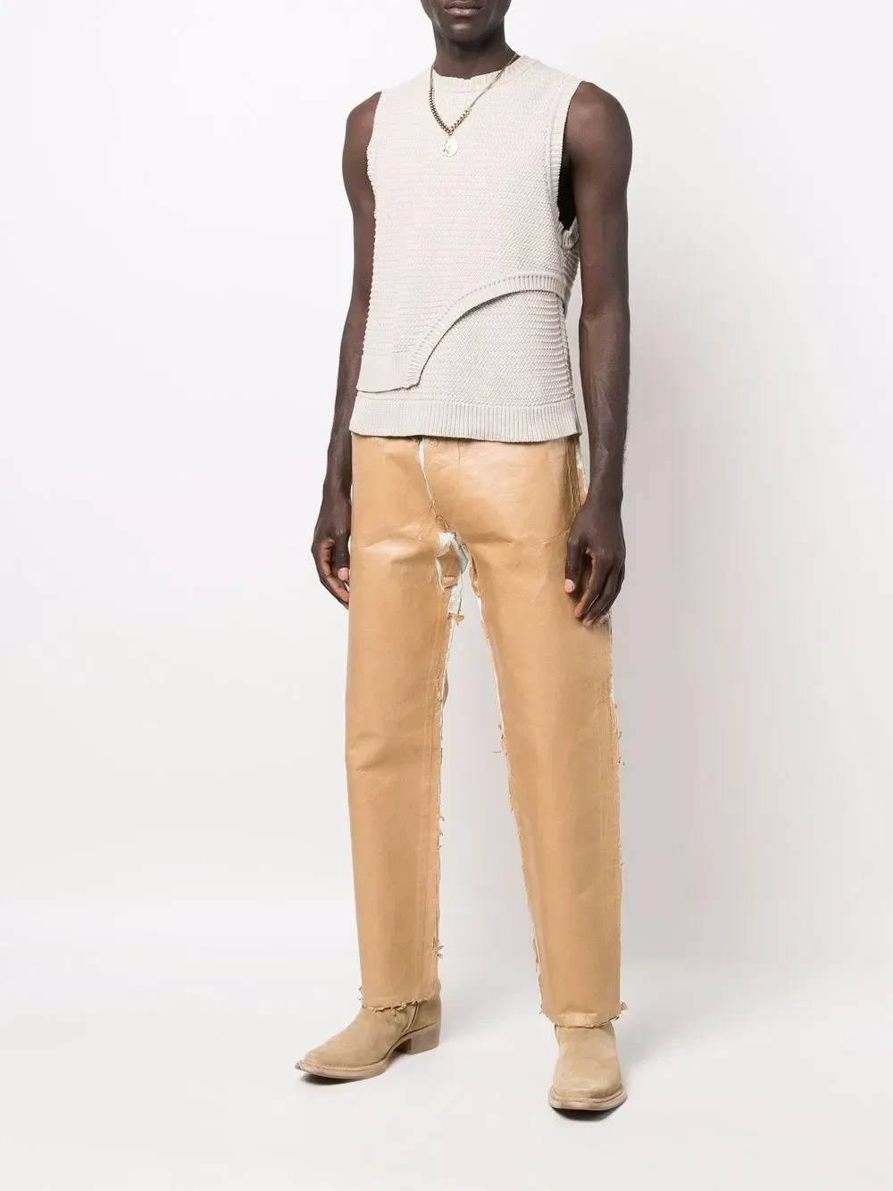 Джинсы 2010FS1 с эффектом пертости Diesel, коричневый — фото 2