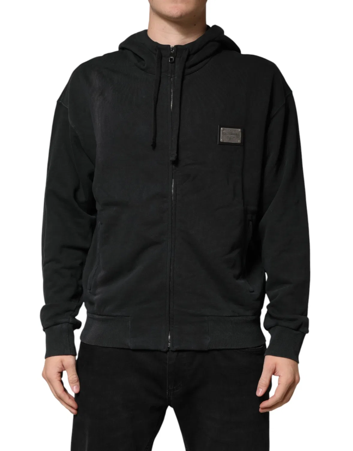 Мужской свитшот на молнии с капюшоном Hooded Sweatshirt Dolce & Gabbana, Black