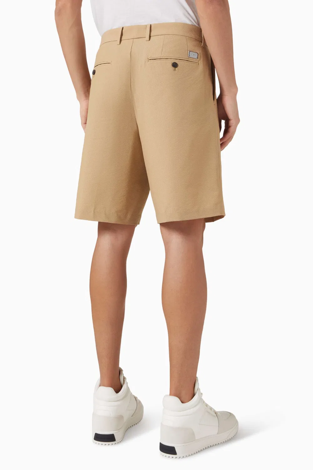 Шорты бермуды из сейерсакара Emporio Armani, нейтральный — фото 3