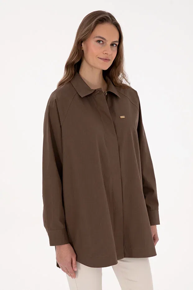 Женская рубашка с длинным рукавом U.S. Polo Assn., Brown — фото 3