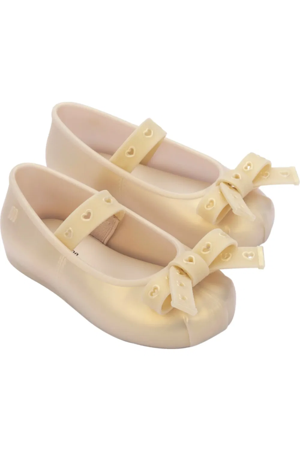 Детские туфли Мэри Джейн с бантом и сердечками Mini Sophie Crush Mini Melissa, Pearly Beige