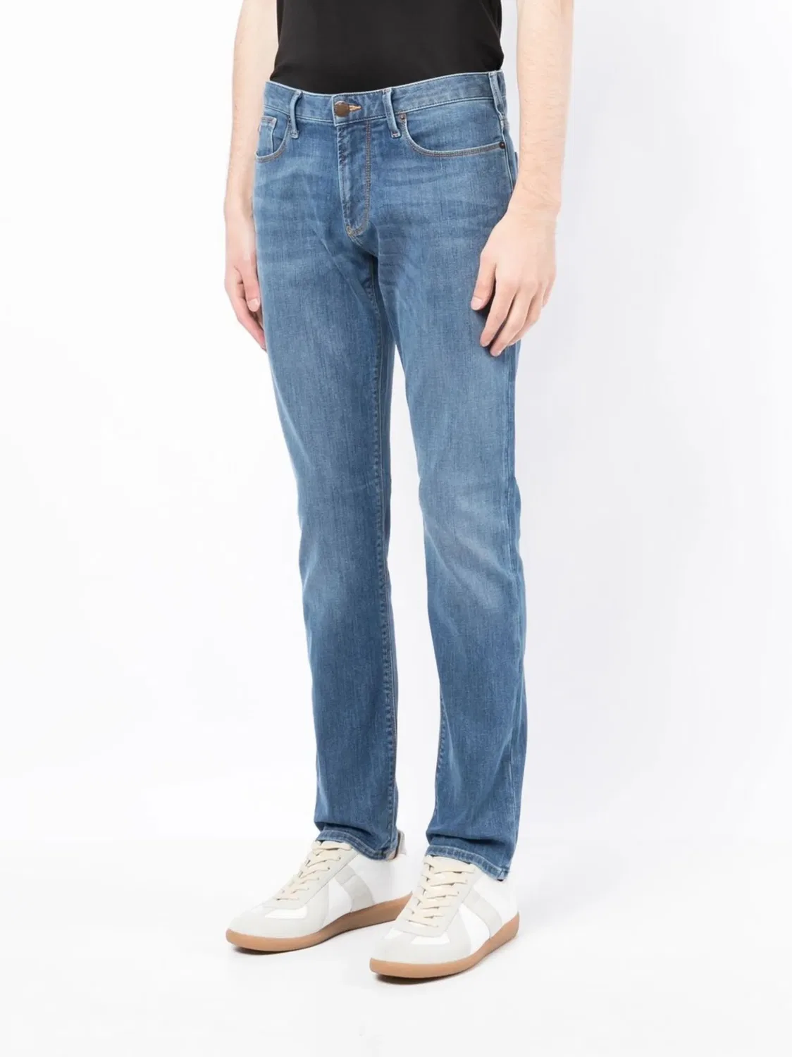 Emporio Armani Джинсы Slim-Cut в Средне-Синем Цвете — фото 2