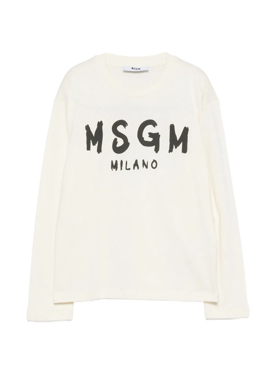 Лонгслив с логотипом Msgm Kids, нейтральные цвета