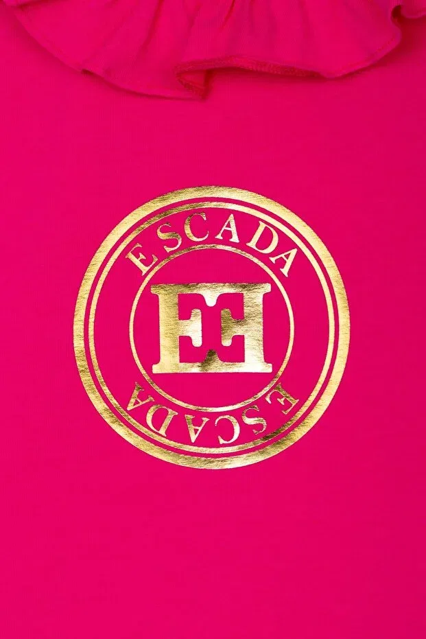 Детская футболка для девочек с воротником-жабо Escada, Pink — фото 2