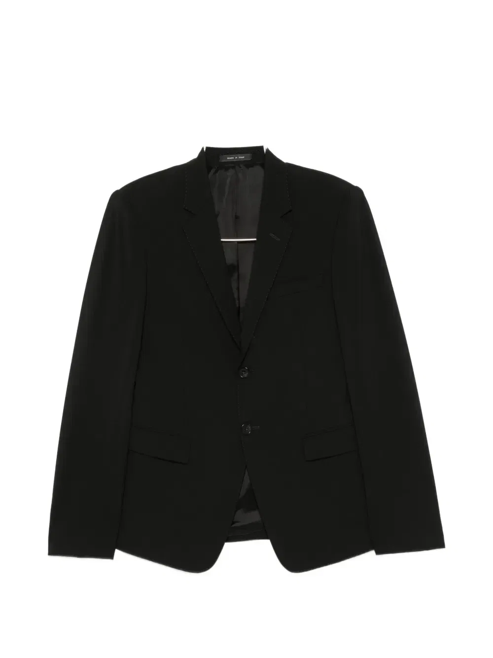 Однобортный шерстяной костюм Emporio Armani, черный