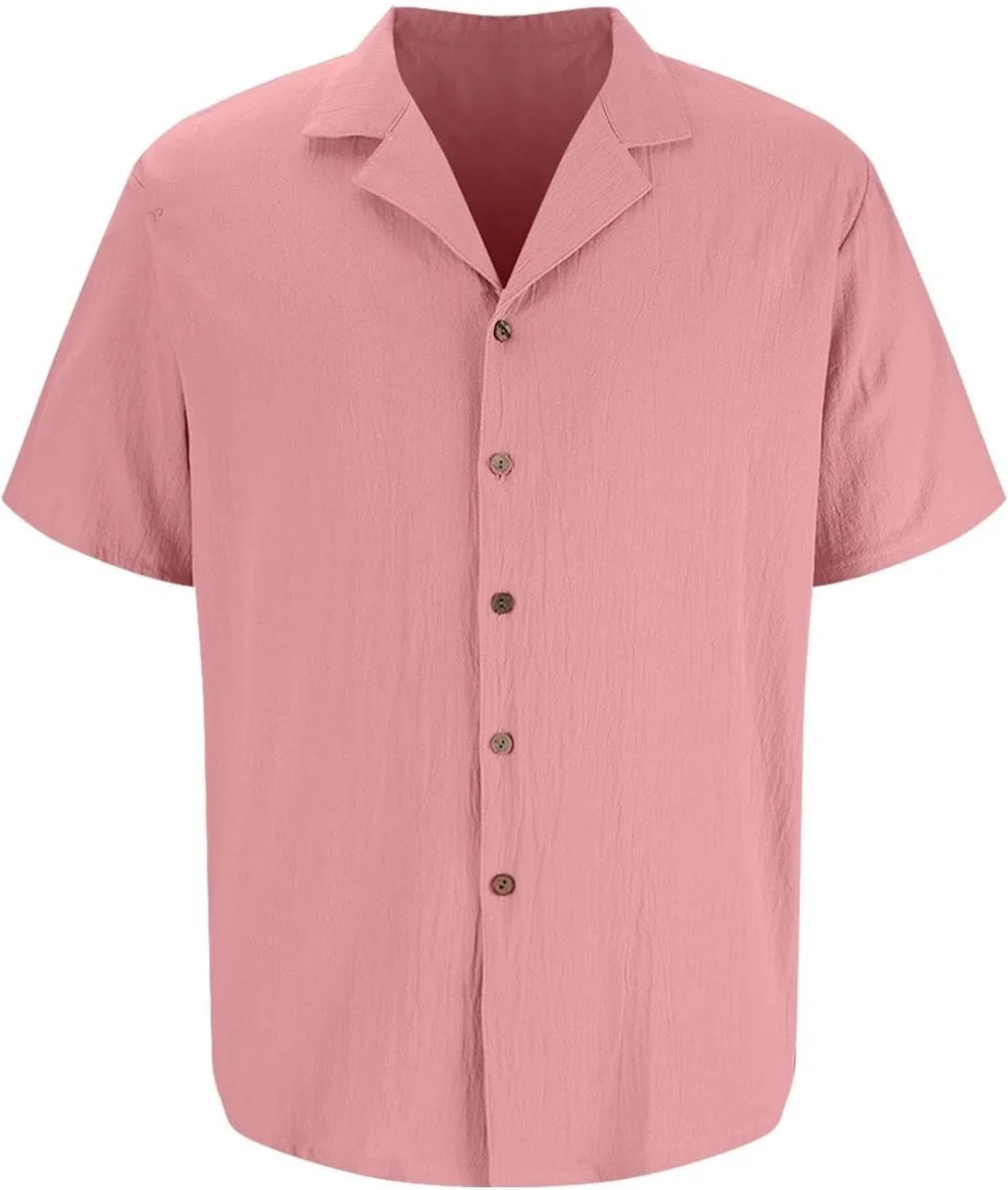Мужская футболка с круглым вырезом Regular-Fit Short Sleeve Casual Linen Shirts, Pink — фото 2