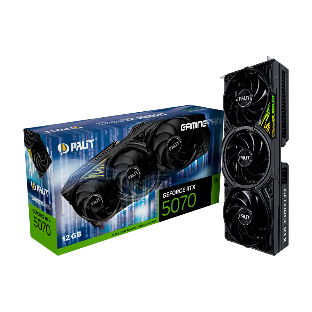 

Видеокарта Palit GeForce RTX 5070 GamingPro, 12 Гб, чёрный