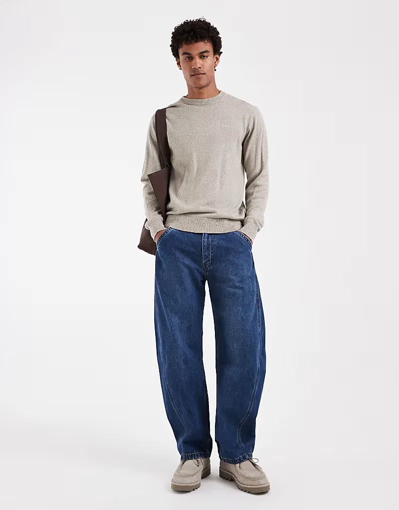 Легкий вязаный свитер Levi's бежевого меланжевого — фото 4