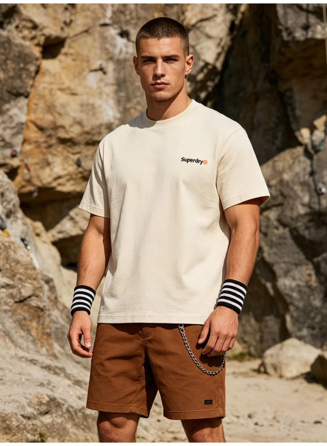 Футболка хлопковая с принтом унисекс Superdry, абрикосовый — фото 4