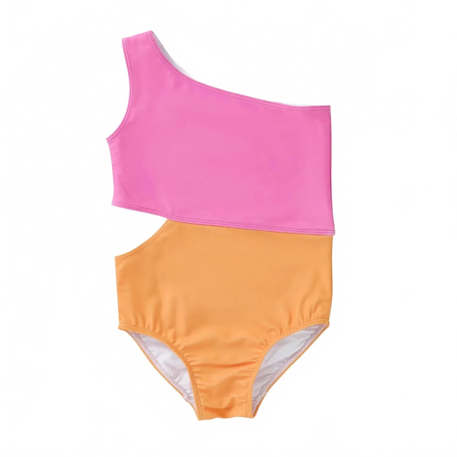 Детский купальник слитный с вырезами без бретелей UPF 50 Swoon Baby Clothing, Orange Sherbet