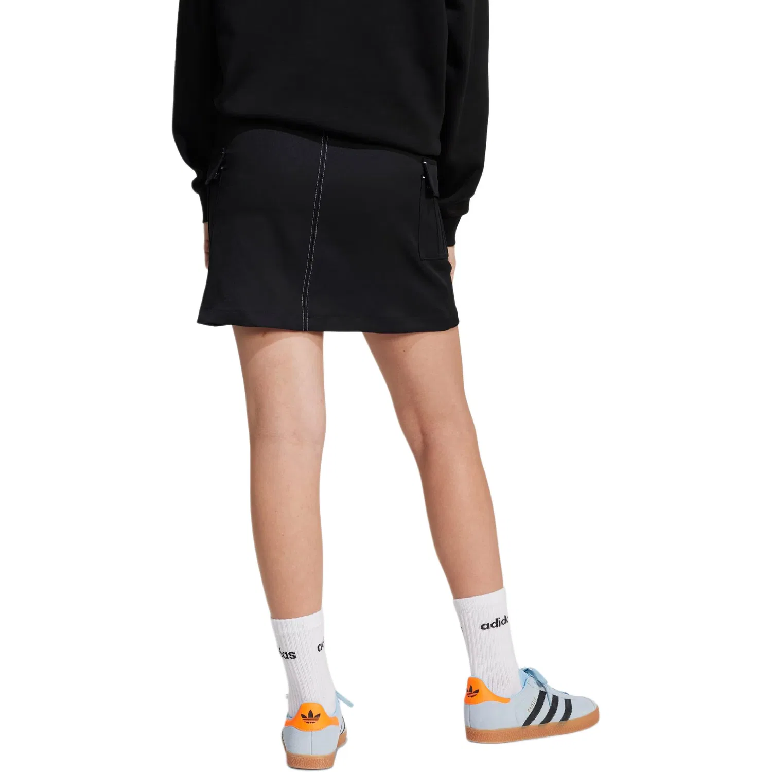 Детская юбка в ретро-спортивном стиле Adidas Originals, Black — фото 4