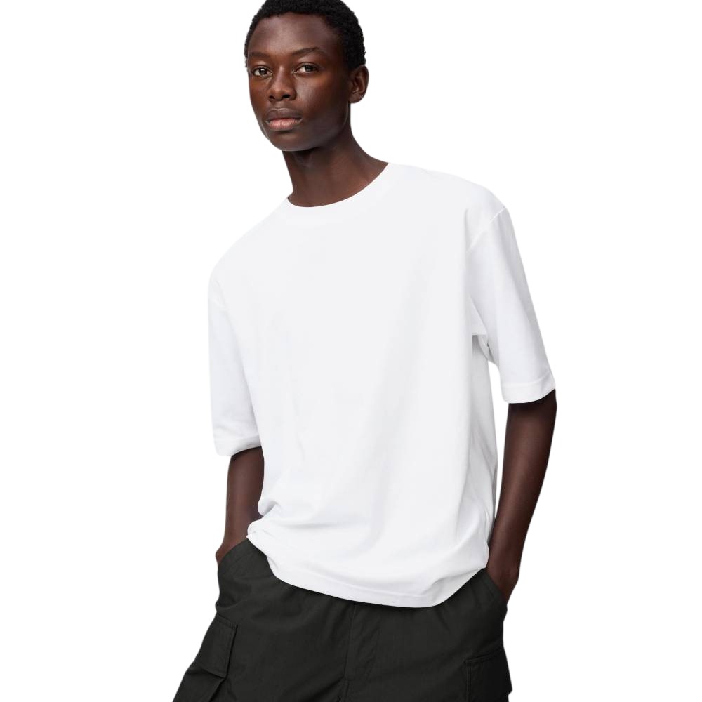 Футболка Uniqlo AIRism Cotton Oversized Crew Neck, 00 белый