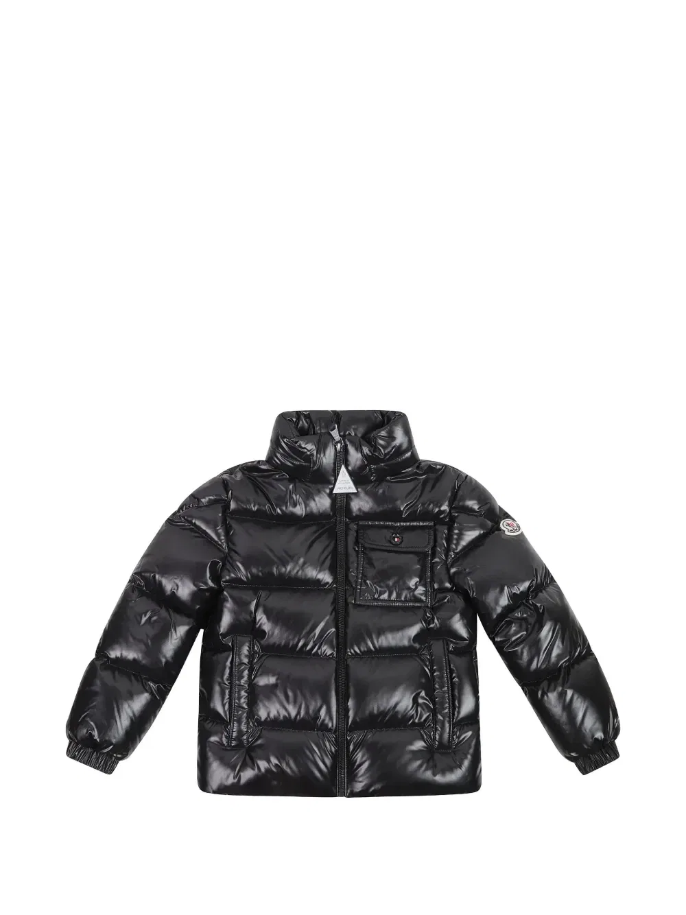 Стеганая куртка Alaxios с логотипом-нашивкой Moncler Enfant, черный