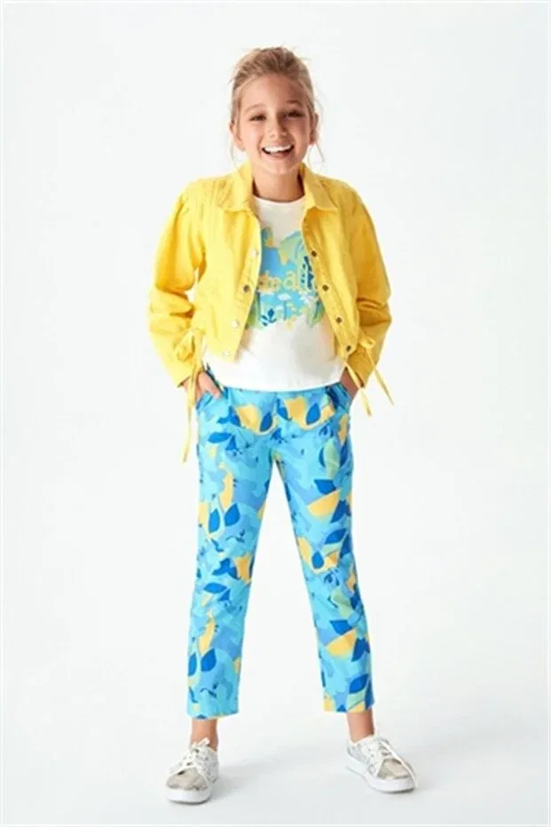 Детская куртка для девочек габардиновое Nk kids tunnel gabardine yellow jacket set Generic Brands, Yellow — фото 2