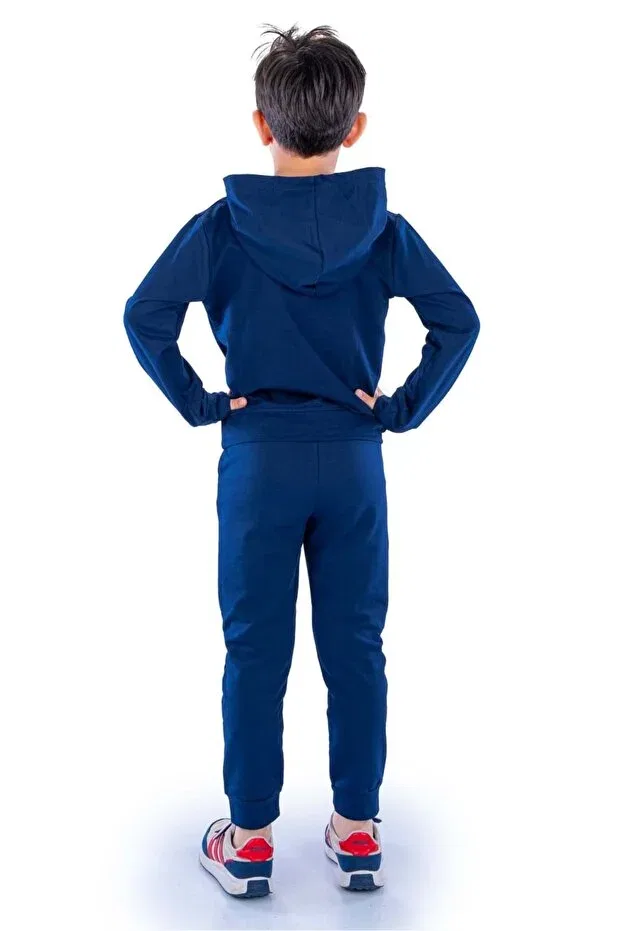 Детский спортивный костюм с капюшоном Team kanguru Minikadam, Navy Blue — фото 4