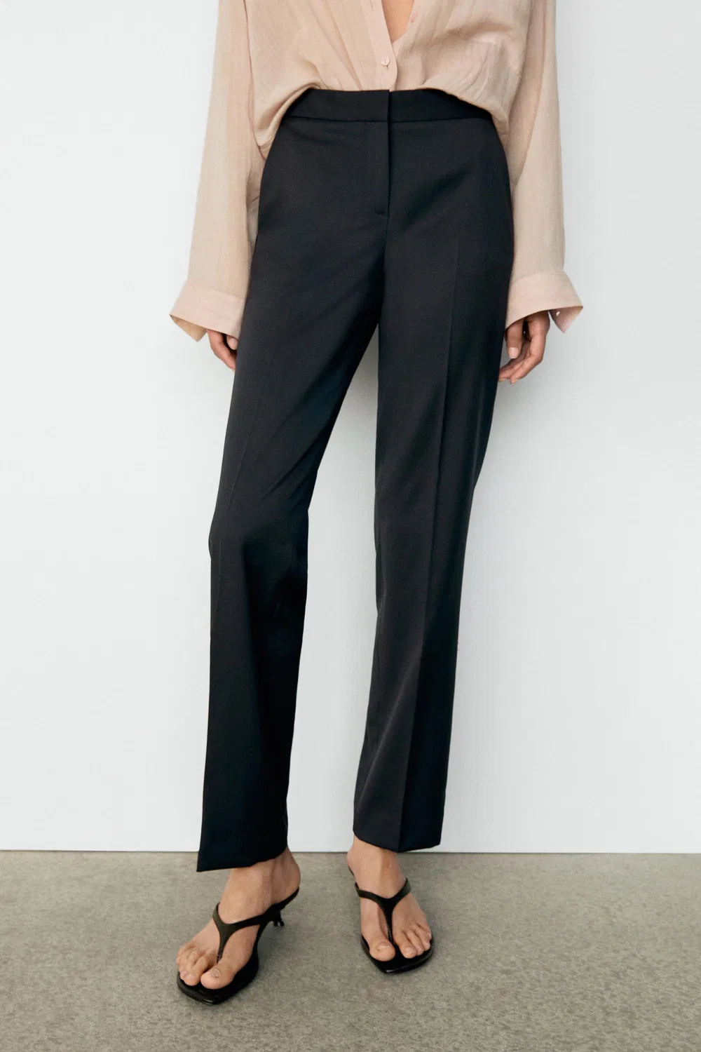 Брюки Massimo Dutti 100% Cool Wool Straight Fit, темно-синий