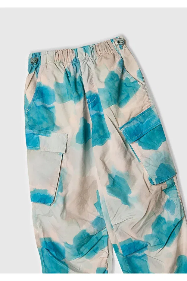 Детские брюки для девочек с принтом United Colors Of Benetton, Blue Mix — фото 2