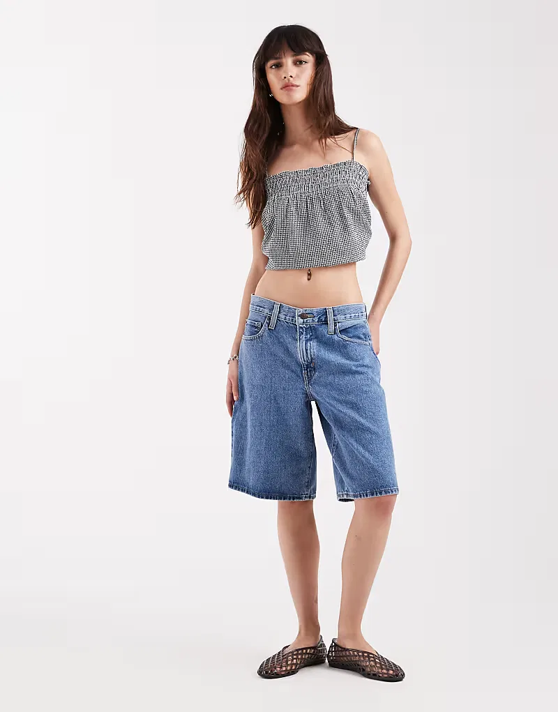 Джинсовые шорты Levi's средней длины, средне-синий
