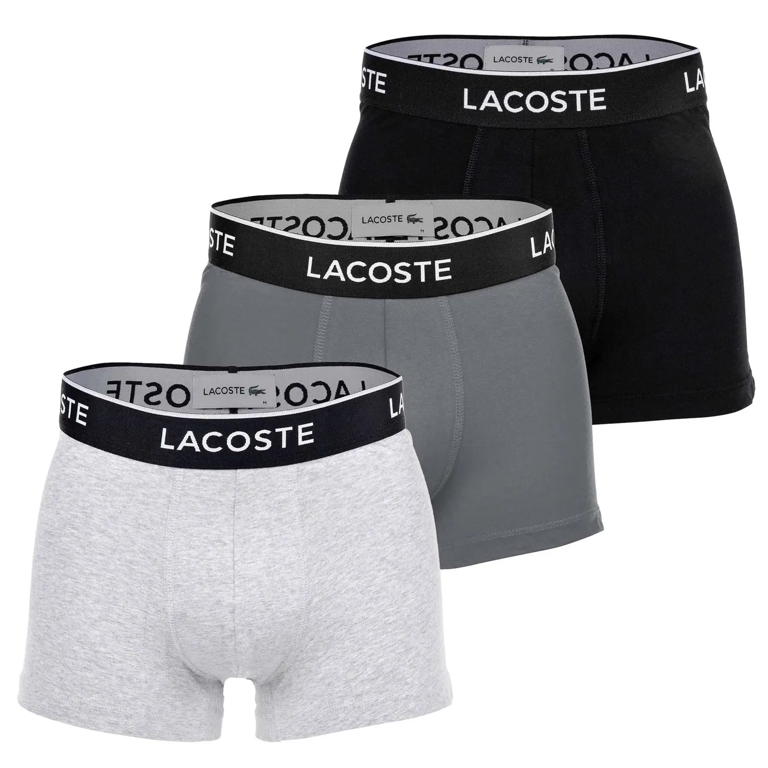 Трусы-боксеры комплект из 3 штук, черный Lacoste