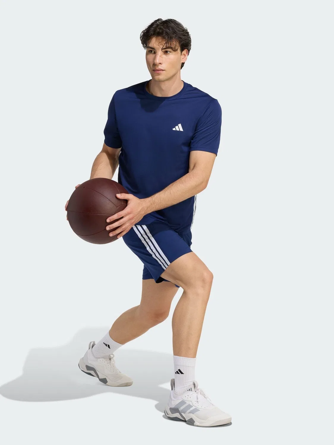 Шорты спортивные с технологией Climacool, Workout Essentials adidas, синие — фото 2