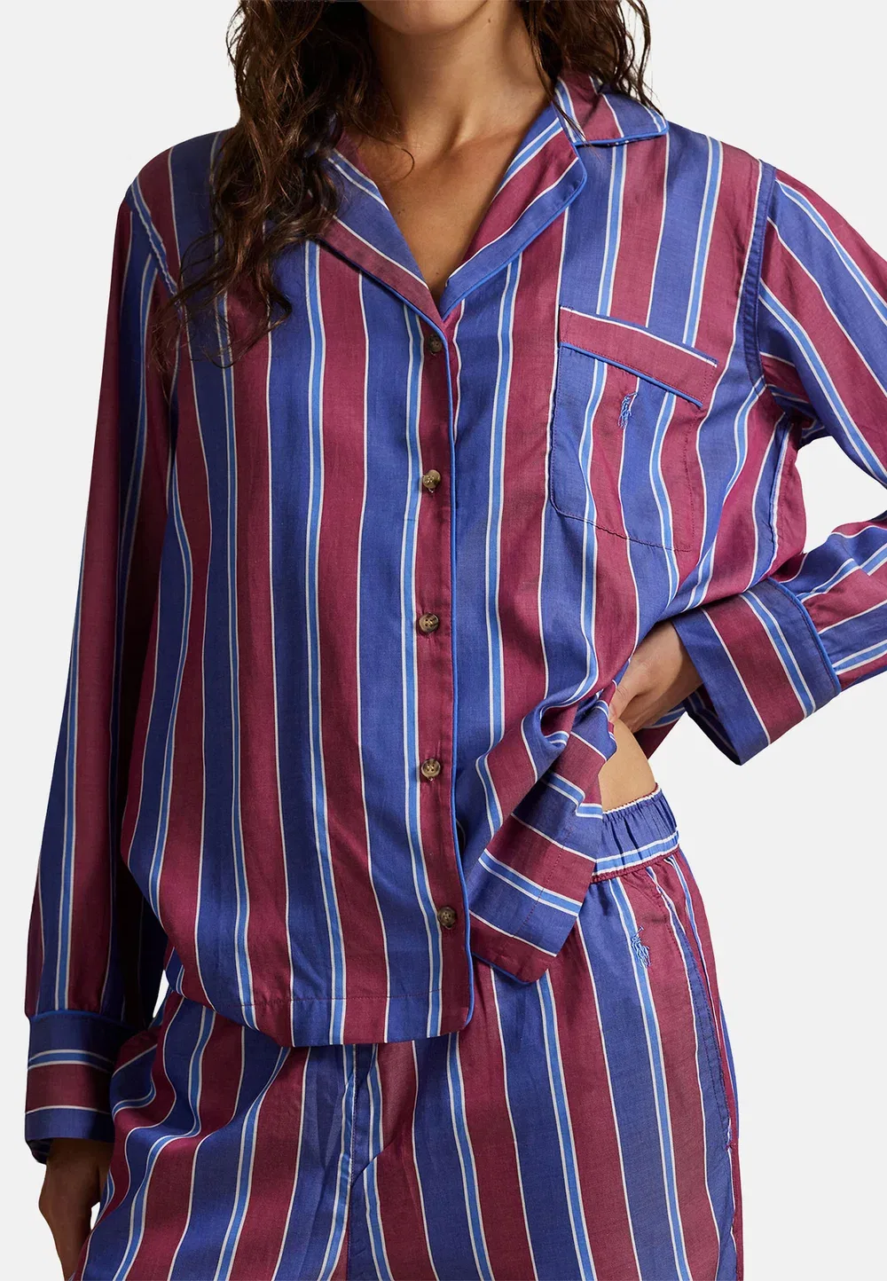 Комплект в полоску для крикета - пижамный комплект Polo Ralph Lauren, Wine Cricket — фото 4