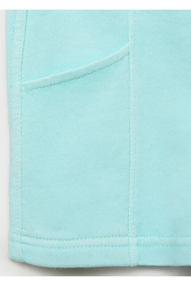Детские шорты для девочек хлопковые Mango Kids, Water Green — фото 4