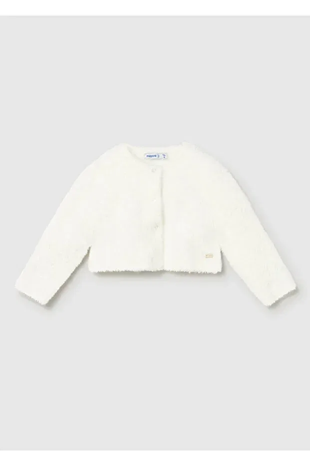 Детский кардиган для девочек с принтом Furry Cardigan Mayoral, Nude Color