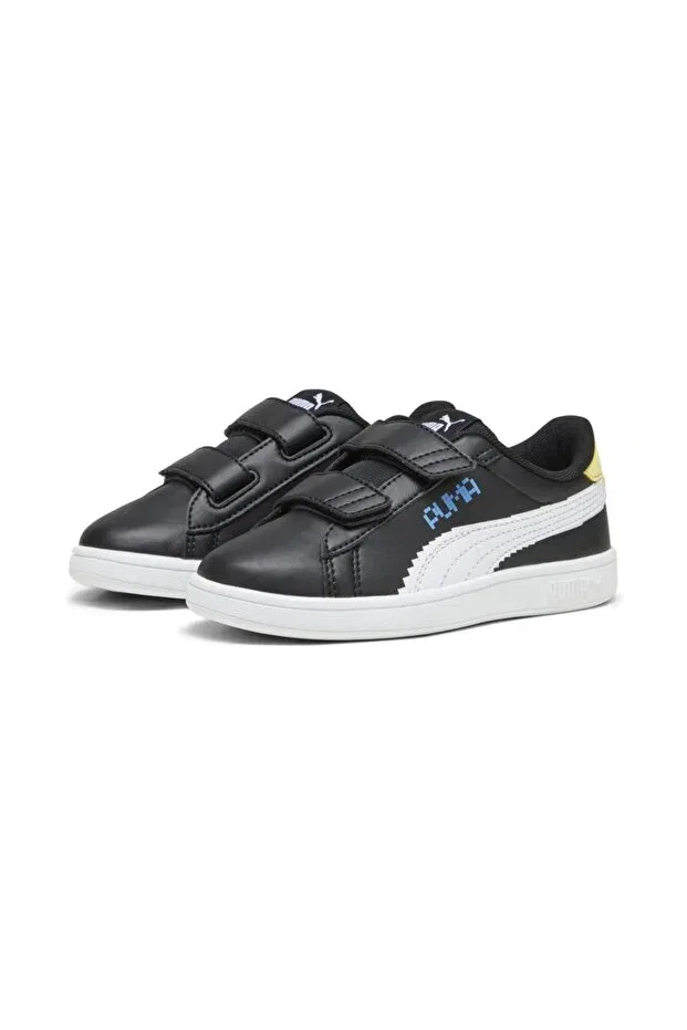 Детские кроссовки для девочек текстильные Smash 3.0 Lets Play Puma, Black — фото 3
