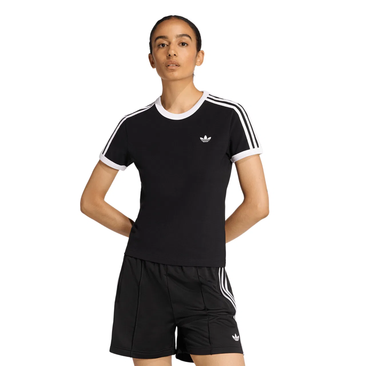 Женская футболка 3-Stripes Slim T-Shirt Adidas, белый/черный
