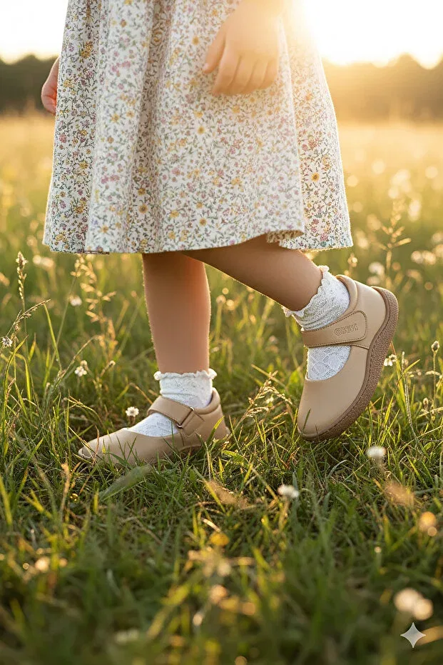 Детские балетки для девочек без каблука Lida Kiko Kids, Light Tan — фото 3