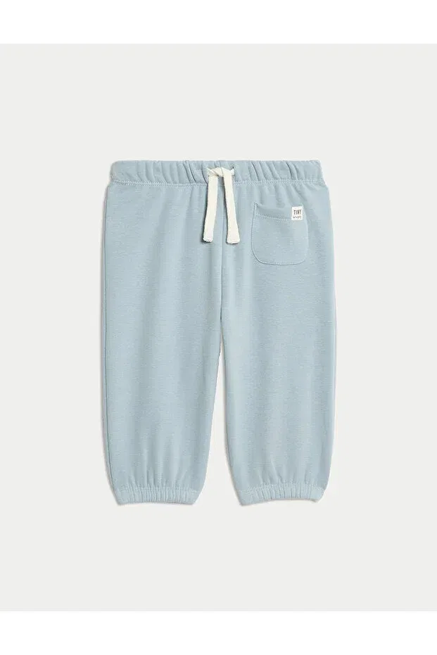 Детские брюки-джоггеры для девочек хлопковые Marks & Spencer, Blue