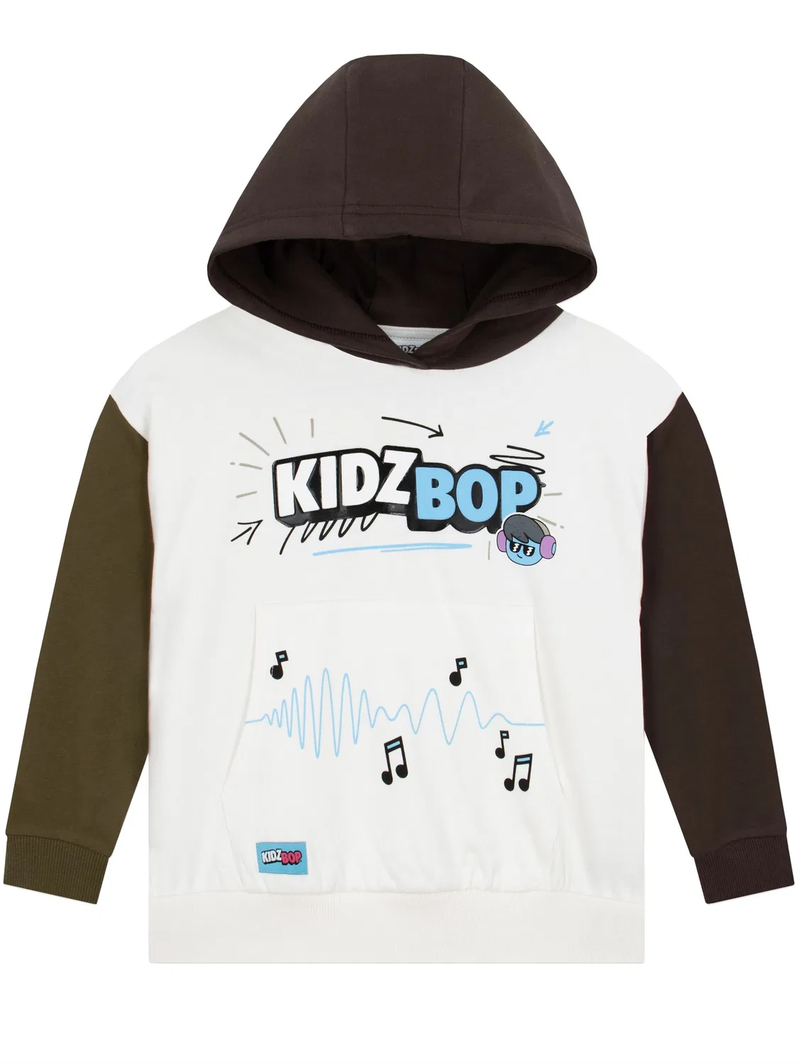 Худи оверсайз Kidz Bop Colour Block Character, белый