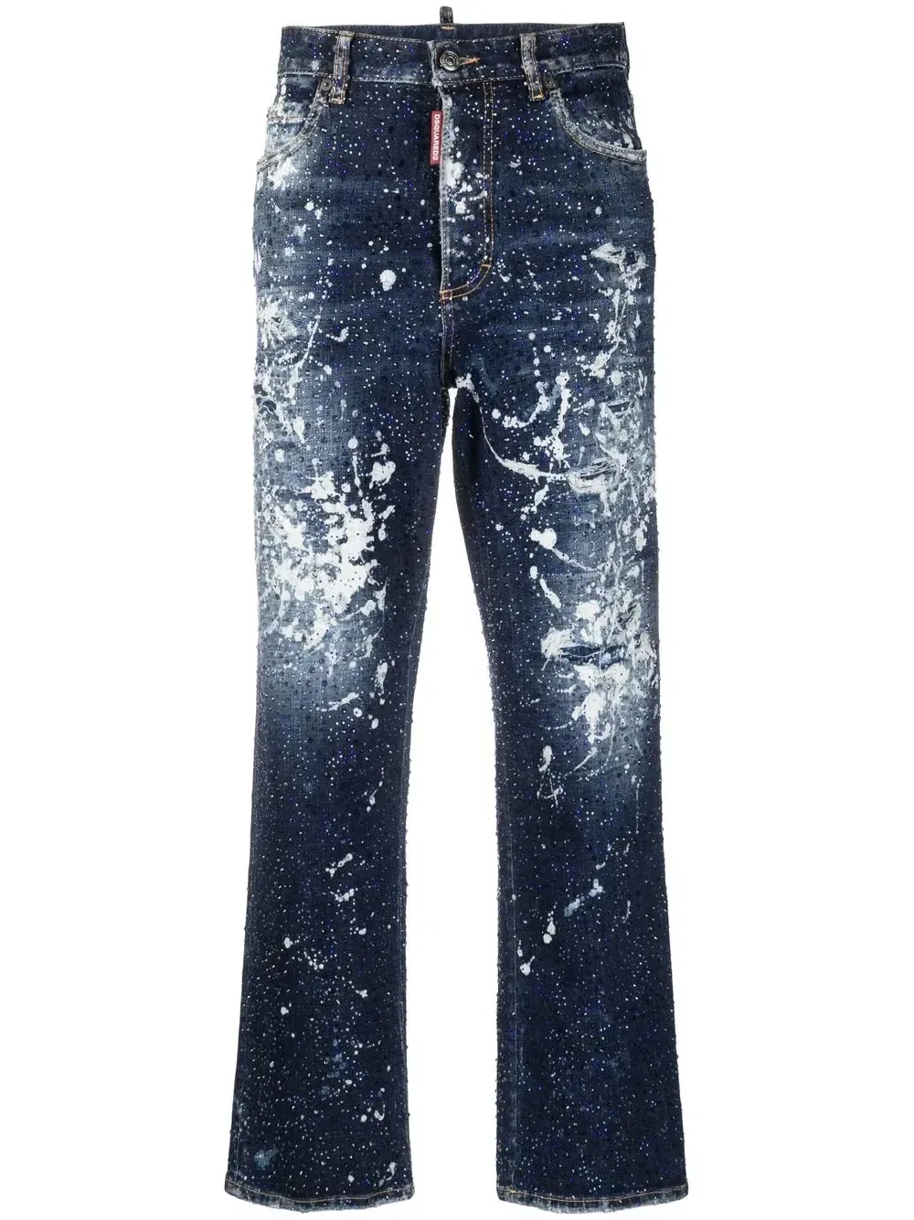 Джинсы прямого кроя с делкой Dsquared2, синий