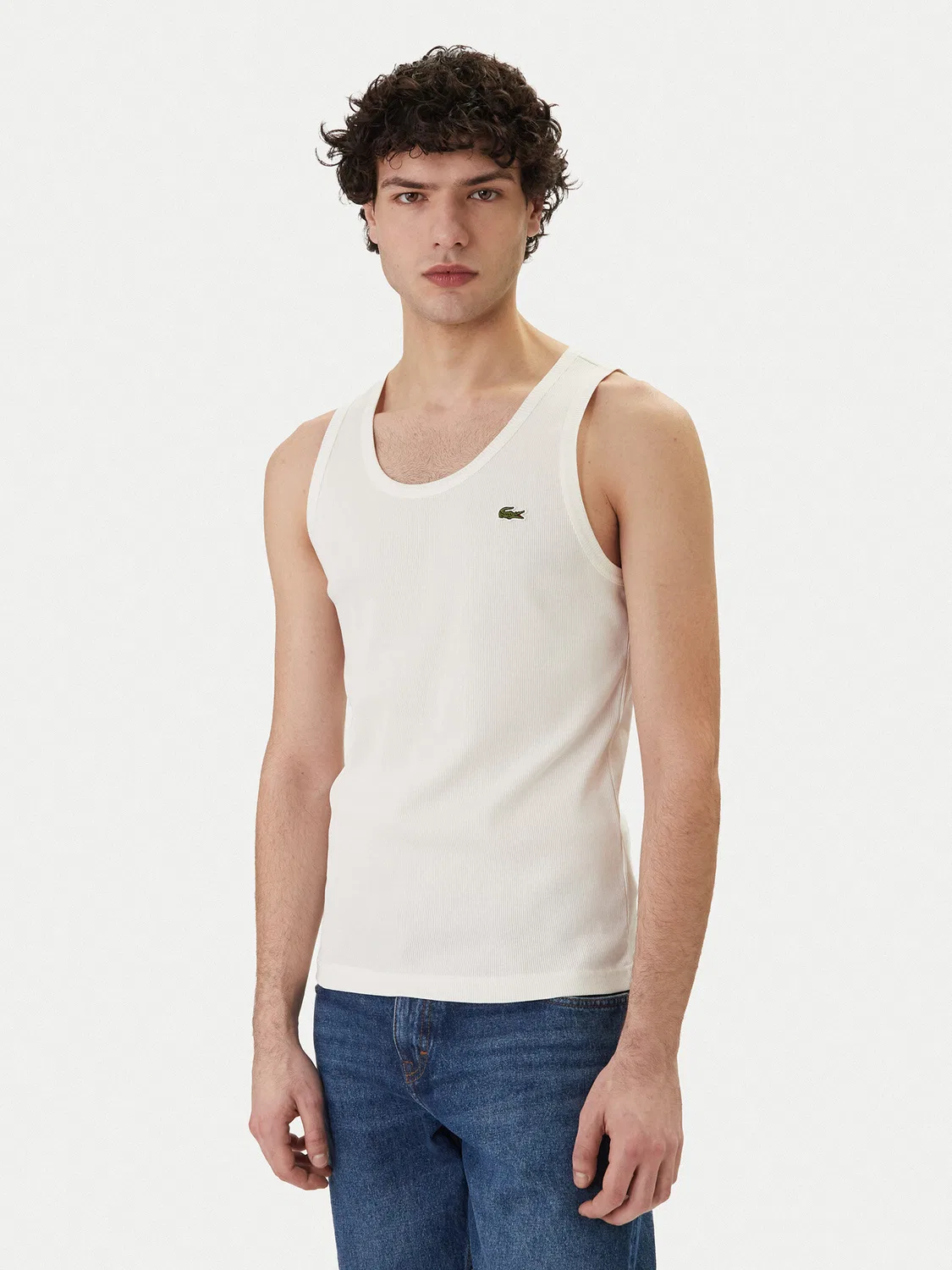 Мужская майка приталенного кроя Lacoste, белый