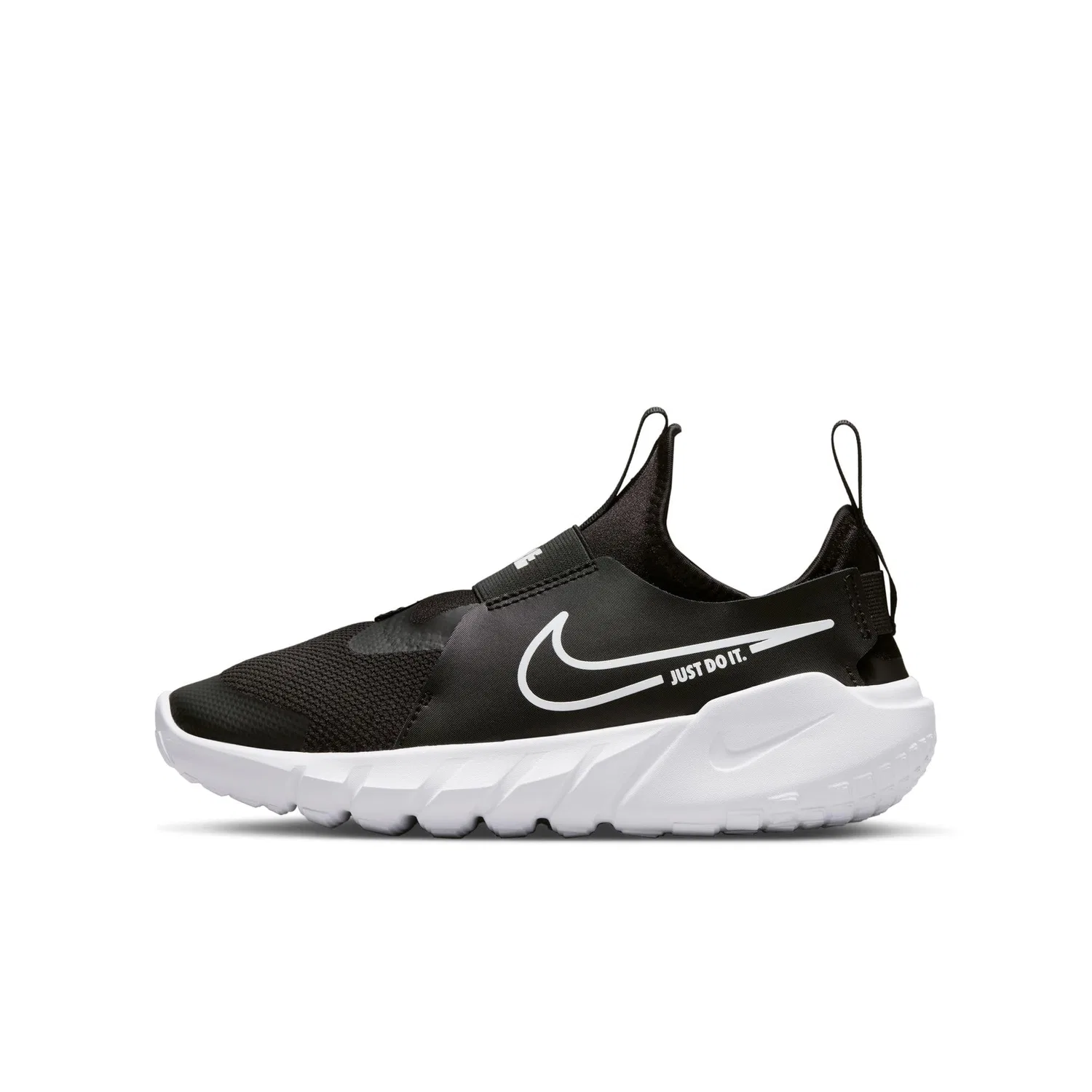 Детские кроссовки для мальчиков и девочек с принтом Flex Runner NIKE, Black White Photo Blue University Gold