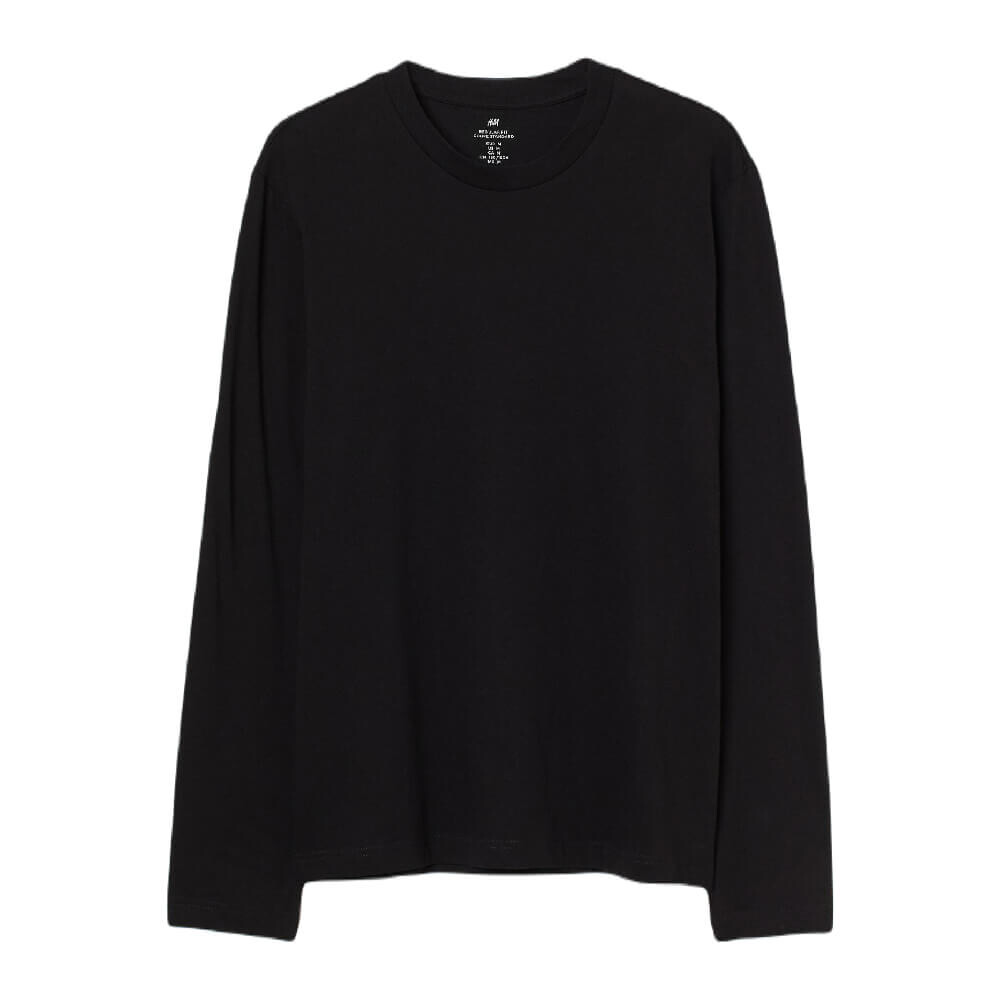 

Лонгслив H&M Regular Fit Jersey, черный