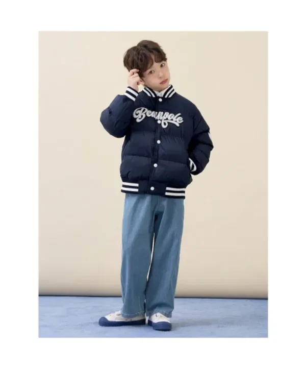 Пуховик болоньевый ватный детский Beanpole Kids, темно-синий — фото 3