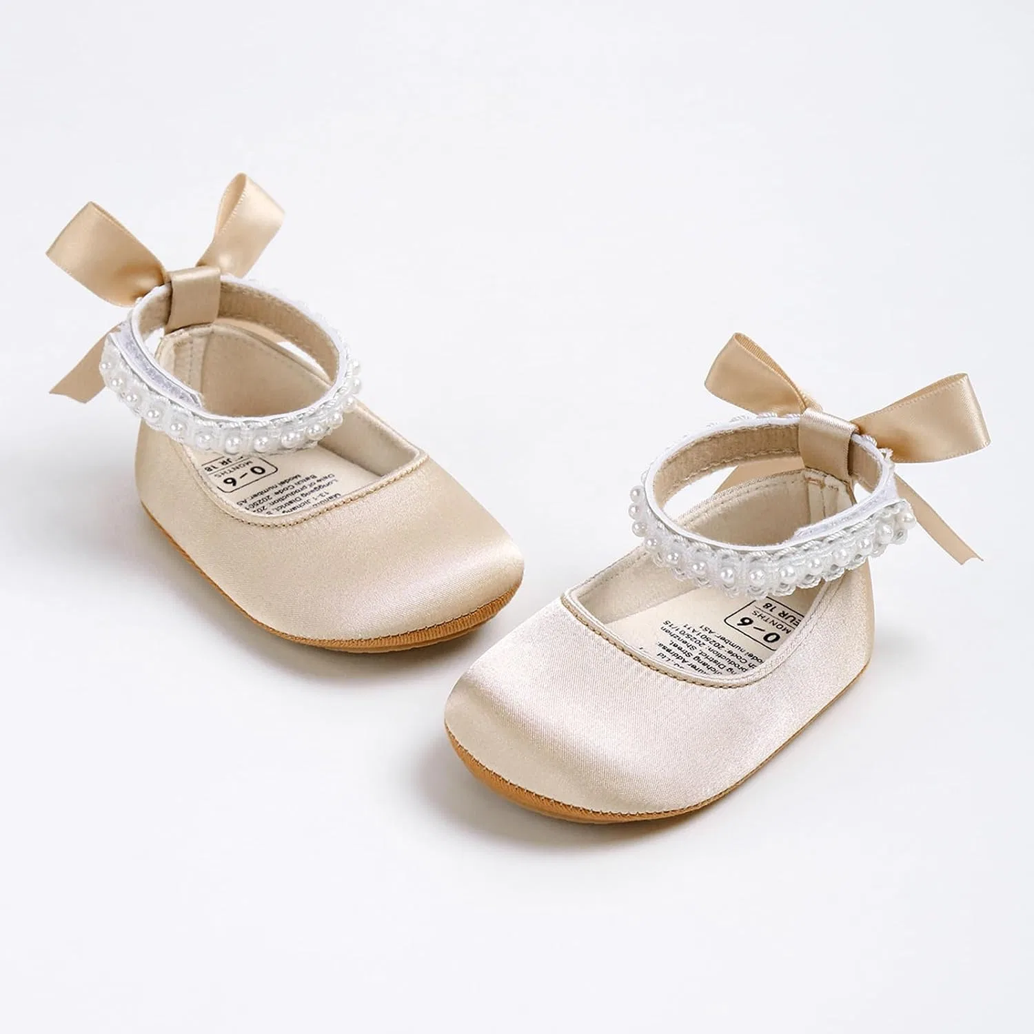 Детские туфли Мэри Джейн с жемчугом для девочек WaiHeikki, Pink Khaki — фото 2